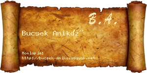 Bucsek Anikó névjegykártya